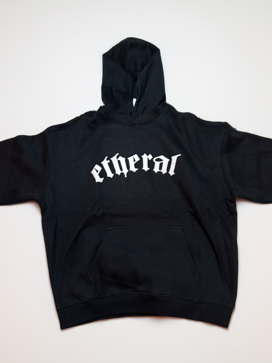 Monochrome Nightfall Hoodie | Puff Lettering Hoodie